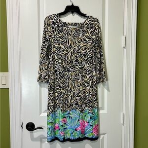 Lilly Pulitzer Ophelia Can You Zee Me Zebra Tropical Swing Dress Size Medium